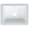 VidaXL Umywalka, biała, 39x30x18,5 cm, prostokątna, ceramiczna