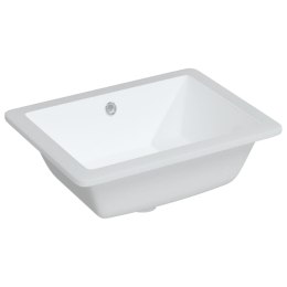 VidaXL Umywalka, biała, 46,5x35x18 cm, prostokątna, ceramiczna