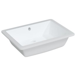 Umywalka, biała, 55,5x40x18,5 cm, prostokątna, ceramiczna Lumarko!