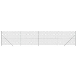 VidaXL Ogrodzenie z siatki, ze stopami słupków, srebrne, 2,2x10 m