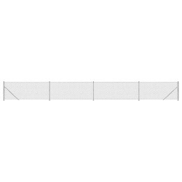 VidaXL Ogrodzenie z siatki ze stopami słupków, srebrne, 1,1x10 m