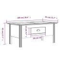 VidaXL Stolik kawowy BODO, szary, 100x55x45 cm, lite drewno sosnowe