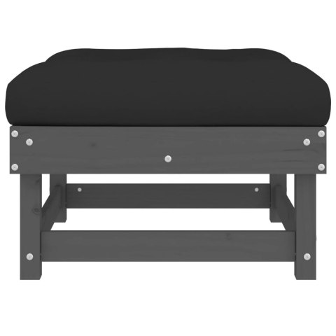 Podnóżki ogrodowe z poduszkami, 2 szt., szare, drewno sosnowe Lumarko!