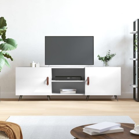 VidaXL Szafka pod TV, wysoki połysk, biała, 150x30x50 cm