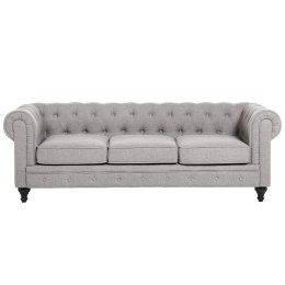 Sofa 3-osobowa jasnoszara CHESTERFIELD Lumarko!