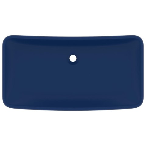 VidaXL Umywalka prostokątna, matowy granat, 71x38 cm, ceramika