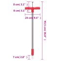 VidaXL Urządzenie do wyrywania chwastów, czerwono-szare, 93,5 cm, stal