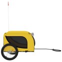 VidaXL Przyczepka rowerowa dla psa, żółto-czarna, tkanina i żelazo