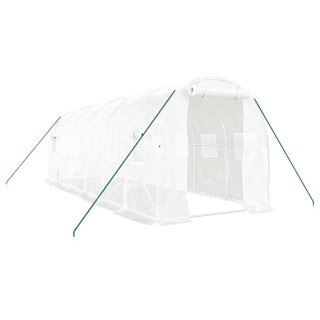 Szklarnia ze stalową ramą, biała, 12 m² 6x2x2 m Lumarko!