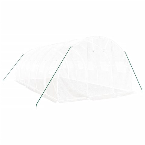 VidaXL Szklarnia ze stalową ramą, biała, 18 m², 6x3x2 m