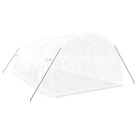VidaXL Szklarnia ze stalową ramą, biała, 18 m², 6x3x2 m