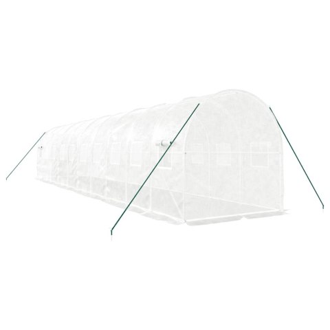 Szklarnia ze stalową ramą, biała, 20 m², 10x2x2 m