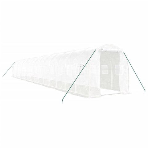 Szklarnia ze stalową ramą, biała, 32 m², 16x2x2 m Lumarko!
