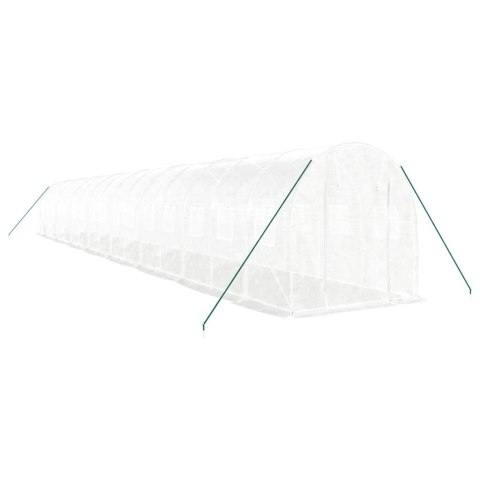Szklarnia ze stalową ramą, biała, 32 m², 16x2x2 m Lumarko!