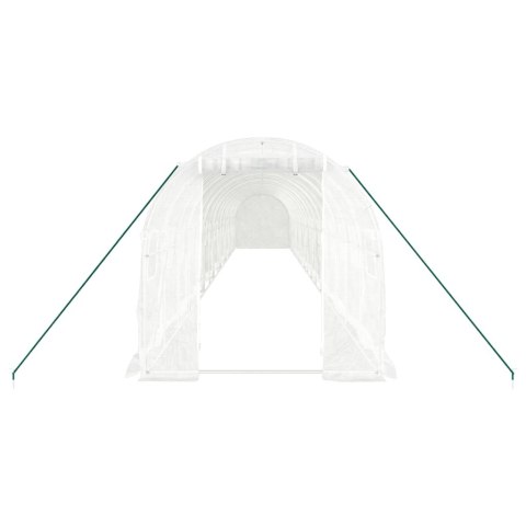 Szklarnia ze stalową ramą, biała, 32 m², 16x2x2 m Lumarko!
