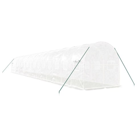 Szklarnia ze stalową ramą, biała, 32 m², 16x2x2 m Lumarko!
