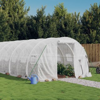 Szklarnia ze stalową ramą, biała, 36 m², 12x3x2 m Lumarko!