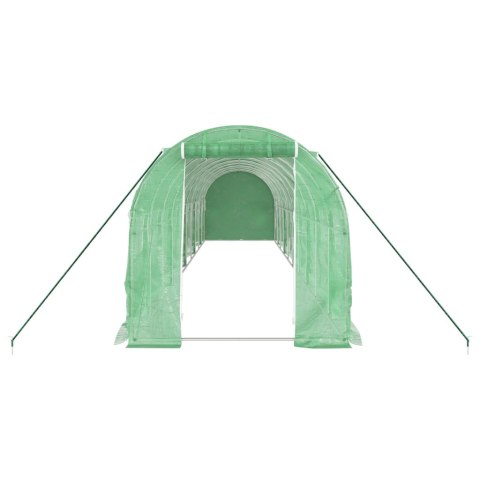 Szklarnia ze stalową ramą, zielona, 20 m², 10x2x2 m