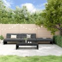VidaXL 4-cz. zestaw wypoczynkowy do ogrodu, poduszki, czarny, drewno