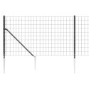 VidaXL Ogrodzenie z siatki, z kotwami, antracytowe, 0,8x10 m