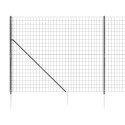 VidaXL Ogrodzenie z siatki, z kotwami, antracytowe, 2x25 m