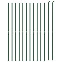 VidaXL Ogrodzenie z siatki, ze stopami słupków, zielone, 1,6x25 m