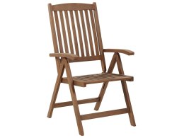 Krzesło ogrodowe drewno akacjowe ciemne AMANTEA Lumarko!