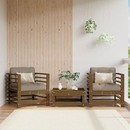Fotele ogrodowe z poduszkami, 2 szt., miodowe, drewno sosnowe Lumarko!