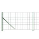 VidaXL Ogrodzenie z siatki, ze stopami słupków, zielone, 1,1x10 m
