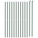 VidaXL Ogrodzenie z siatki, ze stopami słupków, zielone, 1,1x25 m