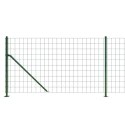 VidaXL Ogrodzenie z siatki, ze stopami słupków, zielone, 1x10 m