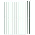 VidaXL Ogrodzenie z siatki, ze stopami słupków, zielone, 1,6x25 m