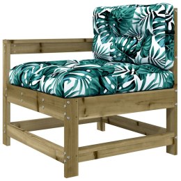 VidaXL Fotel ogrodowy z poduszkami, impregnowane drewno sosnowe