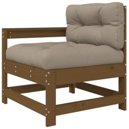 VidaXL Fotel ogrodowy z poduszkami, miodowy brąz, lite drewno sosnowe