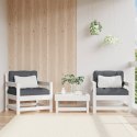 VidaXL Fotele ogrodowe z poduszkami, 2 szt, białe, lite drewno sosnowe