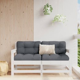 VidaXL Fotele ogrodowe z poduszkami, 2 szt, białe, lite drewno sosnowe