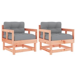 VidaXL Fotele ogrodowe z poduszkami, 2 szt., lite drewno daglezjowe