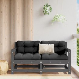 VidaXL Fotele ogrodowe z poduszkami, 2 szt, szare, lite drewno sosnowe
