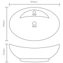 VidaXL Owalna umywalka z przelewem, matowa jasna zieleń, 58,5x39 cm