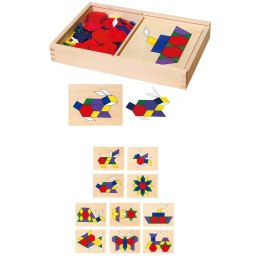 Drewniana Mozaika Geometryczna Toys Klocki Dienesa Układanka Logiczna 148 Elementów Lumarko!