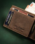 Skórzany portfel męski z kieszonką na kartę — Peterson Lumarko!