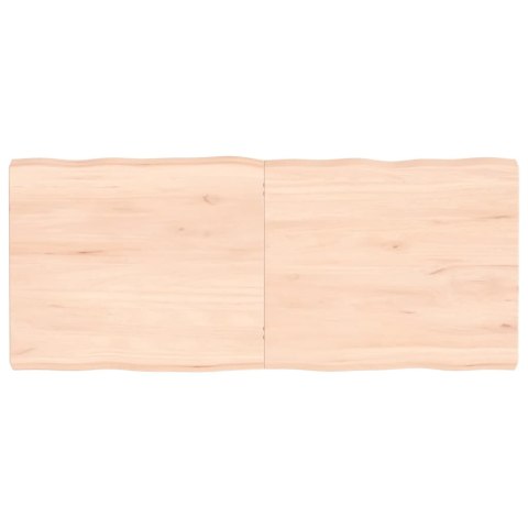 Blat stołu, 140x60x6 cm, surowy, lity dąb z naturalną krawędzią Lumarko!