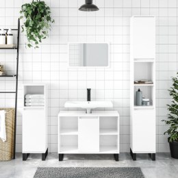 VidaXL 3-częściowy zestaw mebli łazienkowych, wysoki połysk, biały