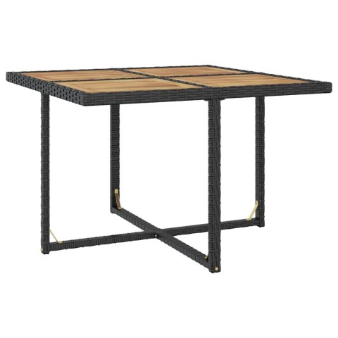 9-cz. zestaw mebli ogrodowych, rattan PE i akacja, czarny Lumarko!