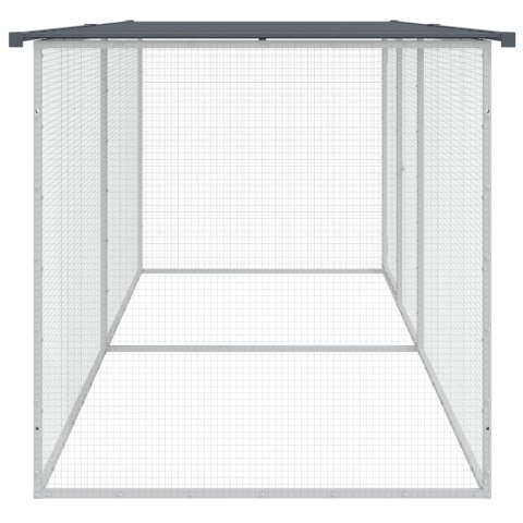 Klatka dla kurcząt, z dachem, antracytowa, 203x98x90 cm, stal Lumarko!