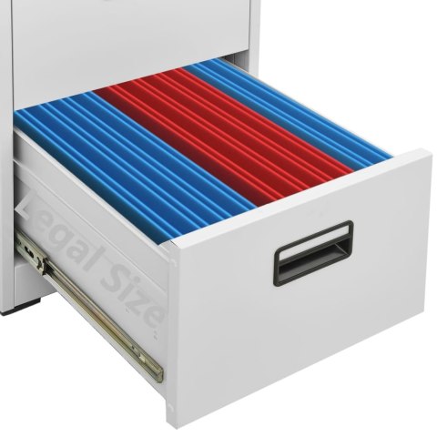 VidaXL Szafka kartotekowa, jasnoszara, 46x62x133 cm, stalowa