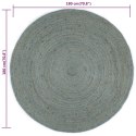  Ręcznie robiony dywan z juty, okrągły, 180 cm, oliwkowozielony Lumarko!