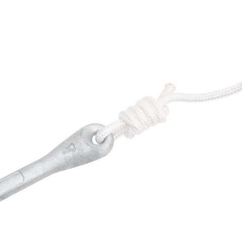 Składana kotwica z liną, srebrna, 1,5 kg, żeliwo ciągliwe Lumarko!