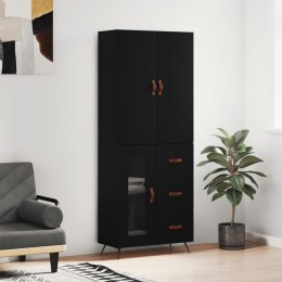 Witrynka, czarna, 69,5x34x180 cm, materiał drewnopochodny Lumarko!