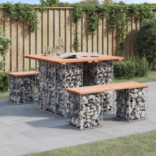 Ławka ogrodowa, gabion, 100x102x72 cm, lite drewno daglezjowe Lumarko!